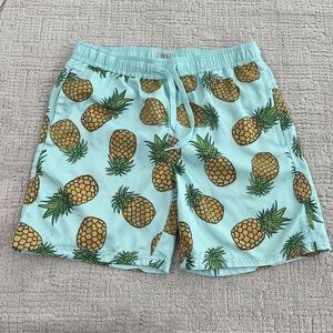 Trinity Collective Swim Shorts Mens Medium Mesh Lined Pineapple Graphic*